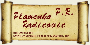 Plamenko Radicović vizit kartica